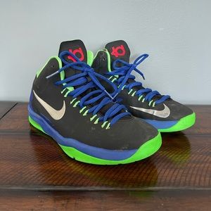 Nike KD Black/Poison Green/Silver/Hyper Blue 555641-001 Size 4.5Y